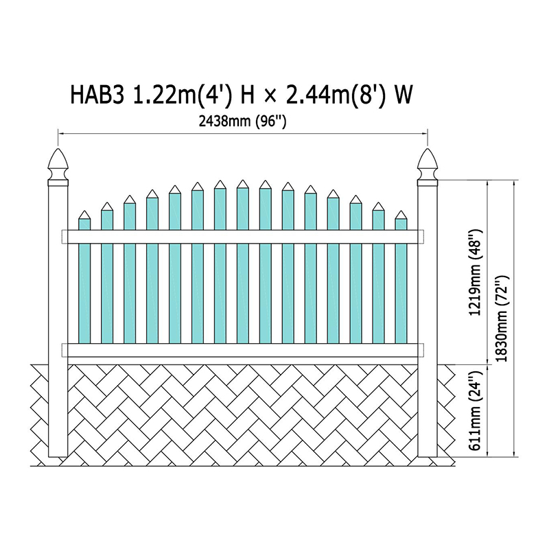 HAB3 PVC 拱形栅栏