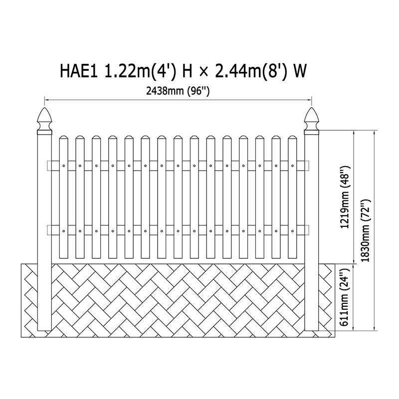 HAE1 传统尖顶栅格帽围栏