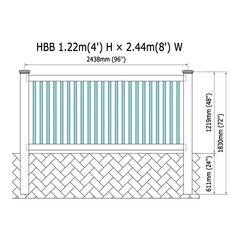 HBB PVC平顶花园围栏