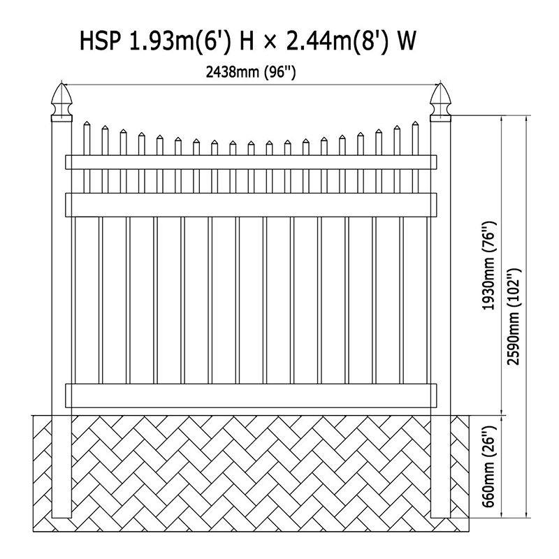 HSP 尖帽 PVC 半封闭式围栏